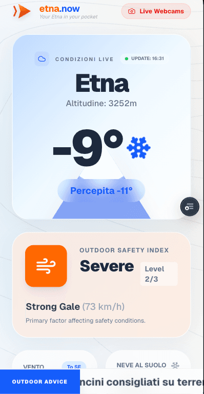 Etna App Mobile Interface